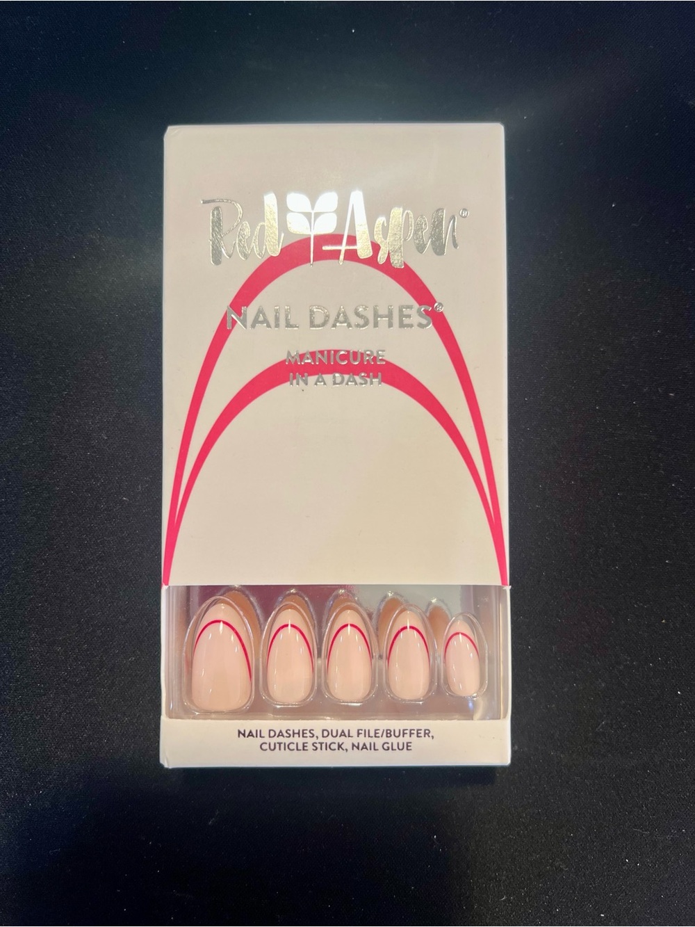 NEW Red Aspen Nail Dashes Simply Pink, Sonya Press-On Nails Sealed